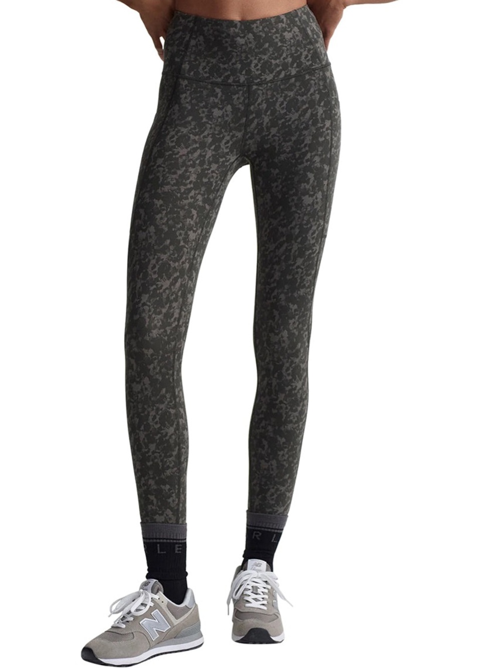 Varley Let’s Move Pocket Leggings Gray Camo Everyday Yoga Obsidian Dew Tights